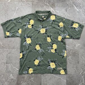 Tommy Bahama Shirt Mens Large Polo Short Sleeve Floral Casual Summer Beach